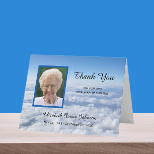 Beileid Vielen Dank Ihr Hinweis Card Foto in Wolke Dankeskarte