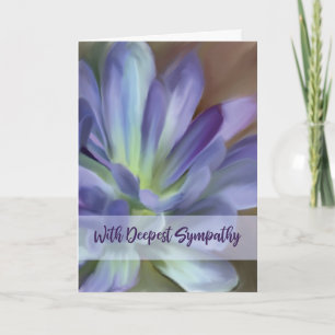 Beileid Wasserfarbe Lila und Blau Große Blume Karte