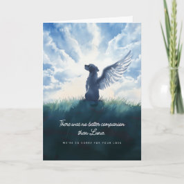 Beileid "Watercolor Angel Dog Condolence" Karte