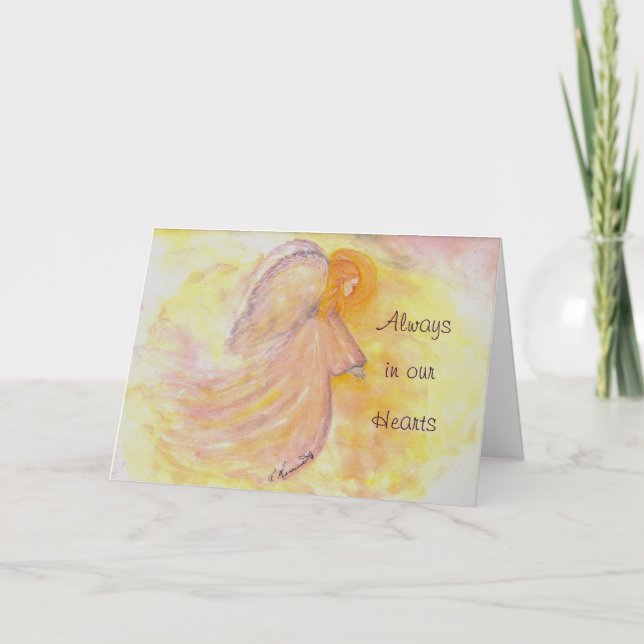 Beileid Watercolor Angel Malerei Karte (Vorderseite)