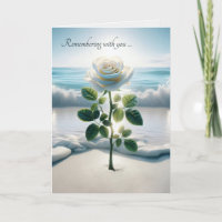 Beileid Weiße Rosen am Strand Sand