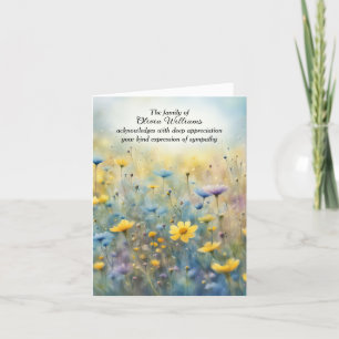 Beileid Wildblumen für Wasserfarben Vielen Dank Dankeskarte