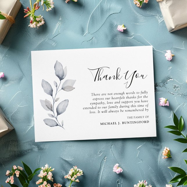 Beileid Winter Foliage Foto Danke Karte (Von Creator hochgeladen)