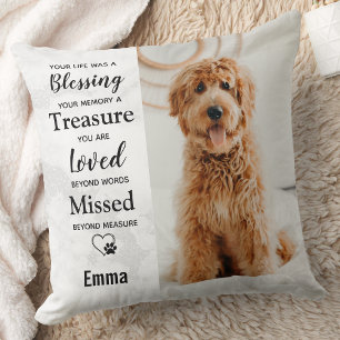 Beileid zur Hundegedächtnis  Pet Loss Pet Foto Kissen