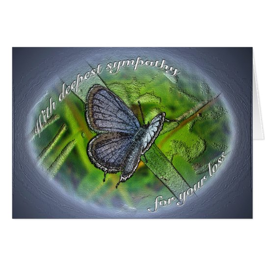 Beileids-Blau-Schmetterling Karte