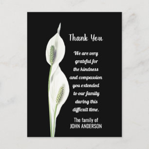 Beileids-Dankeschön-Gedenk-Weiße-Lilien-Blume Postkarte