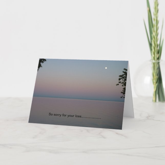 Beileids-Karte, rosa Sonnenuntergang Karte (Vorderseite)