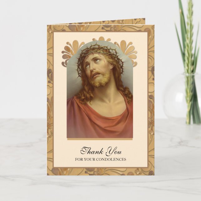 Beileidsbekundung Beileid Dankeschön an den kathol Dankeskarte (Vorderseite)
