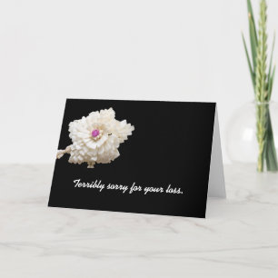 Beileidsbekundung Beileid mit weißer Blume auf sch Karte
