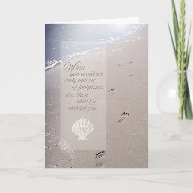 Beileidsbekundung | Strandfußspuren | Scallop Seas Karte (Vorderseite)