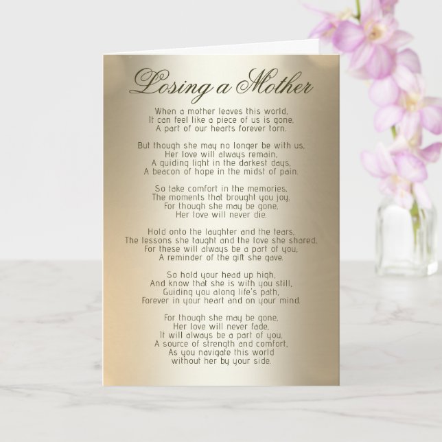 Beileidsbekundung | Verlust einer Mutterkarte Karte (Orchidee)