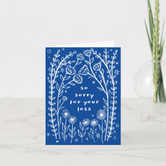 Beileidsbekundungen Wildblume Floral Sketch Doodle Karte