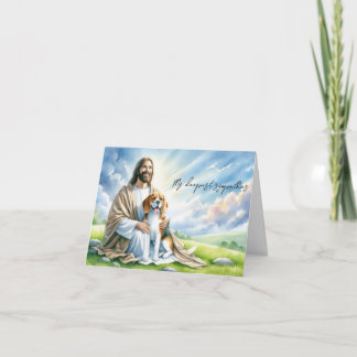Beileidskarte für den Verlust des Hundes Jesus mit Karte