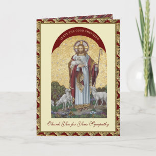 Beileidssympathie Dankeschön Jesus Guter Hirte Karte