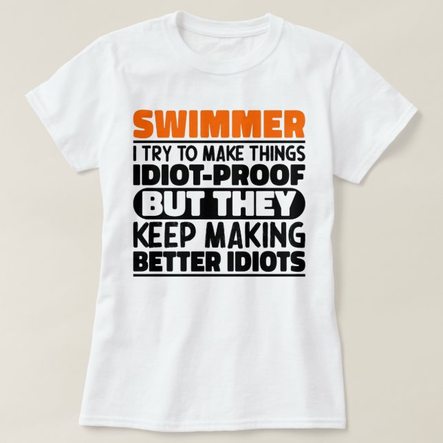 Beim Baden versuche ich, Lustige Sprüche Cool zu m T-Shirt (Design vorne)