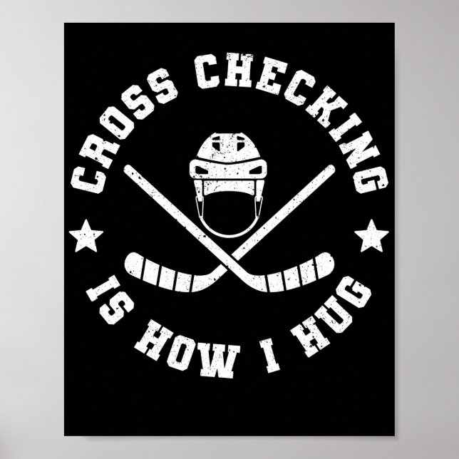 Beim Cross-Check des Eishockys umarmt ich das Spie Poster (Vorne)