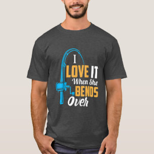 Beim Fischen von Männern habe ich Liebe, wenn sie T-Shirt