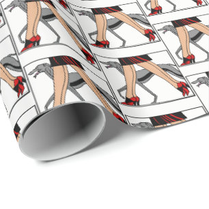 Beine Art Deco Frauen Greyhound Whippet Hund R Geschenkpapier