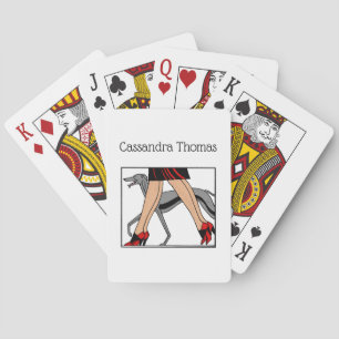 Beine Art Deco Frauen Greyhound Whippet Hund R Spielkarten