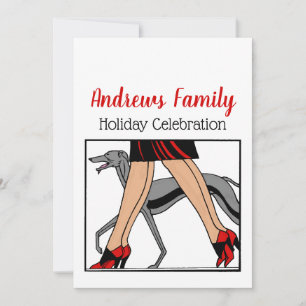 Beine Art Deco Frauen Windhund Whippet Hund R Einladung
