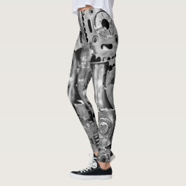 Beine der bionischen Frau der Metallteile Leggings