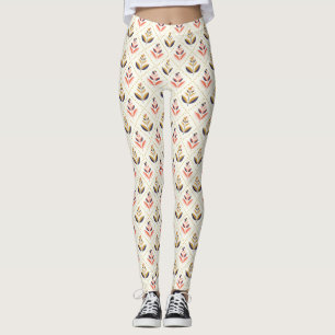 Beine mit weißen Leggings mit einem farbenfrohen