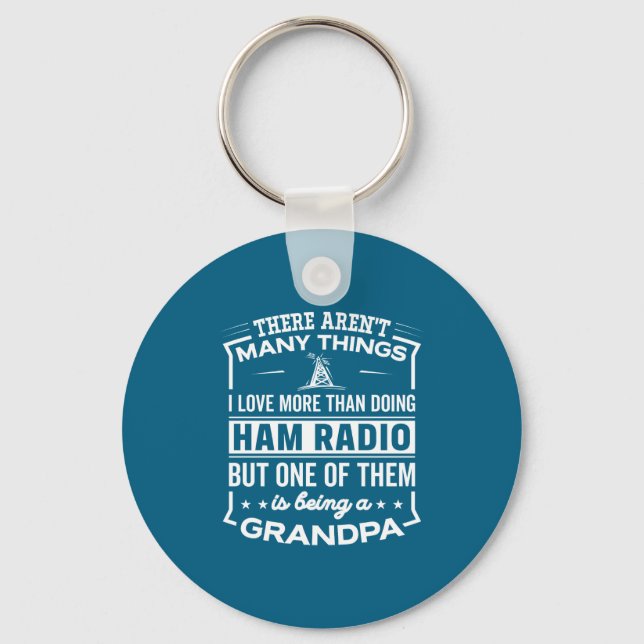 Being A Ham Radio Grandpa Funny Old Man  Schlüsselanhänger (Vorderseite)