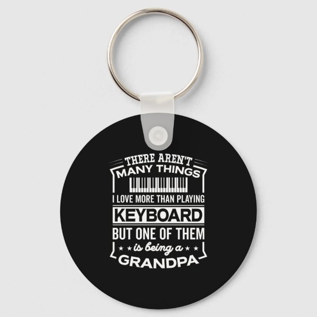 Being A Keyboard Grandpa Funny Old Man  Schlüsselanhänger (Vorderseite)