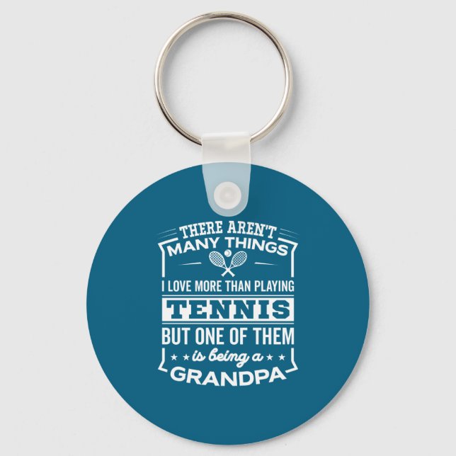 Being A Tennis Grandpa Funny Old Man  Schlüsselanhänger (Vorderseite)