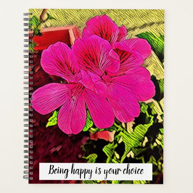 Being happy is your choice blooming flower planer (Vorderseite)