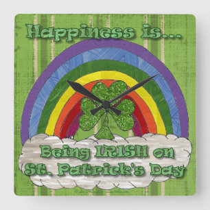Being Irish On St Patrick's Day Quadratische Wanduhr