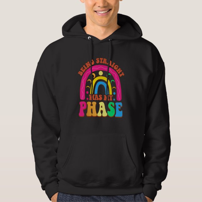 Being Straight Was My Phase Groovy LGBT Pride Mont Hoodie (Vorderseite)