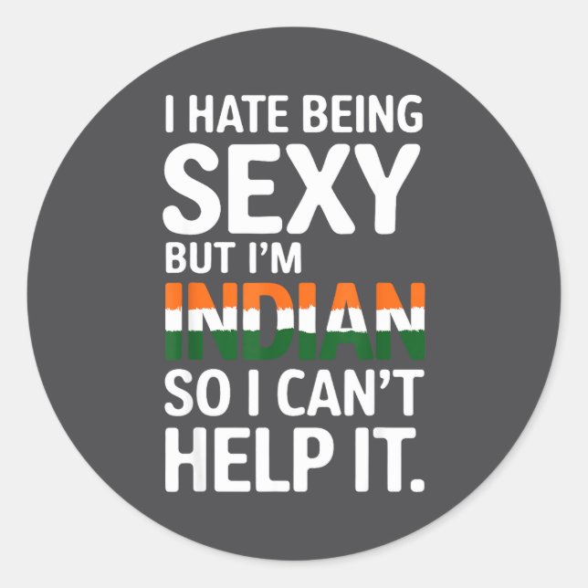 Being Y Indian Funny India  Runder Aufkleber (Vorderseite)