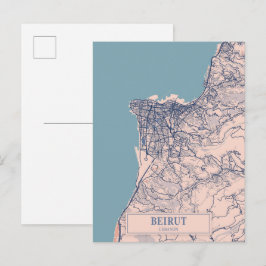 Beirut Libanon luftige Stadtplan Reise Postkarte