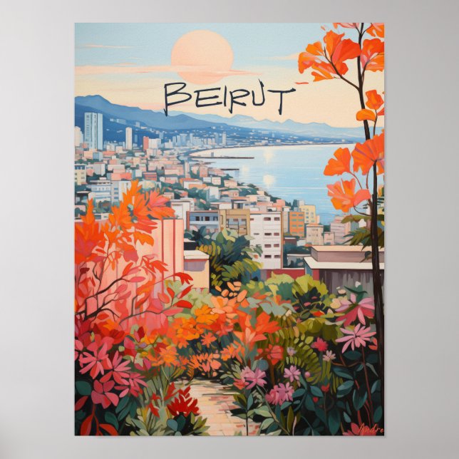 Beirut Libanon Reise Stadt Ästhetik Poster (Vorne)