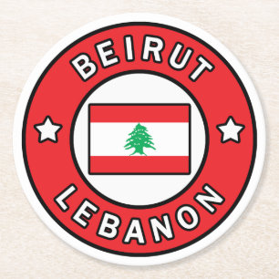 Beirut Libanon Runder Pappuntersetzer