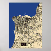 Beirut Map Poster