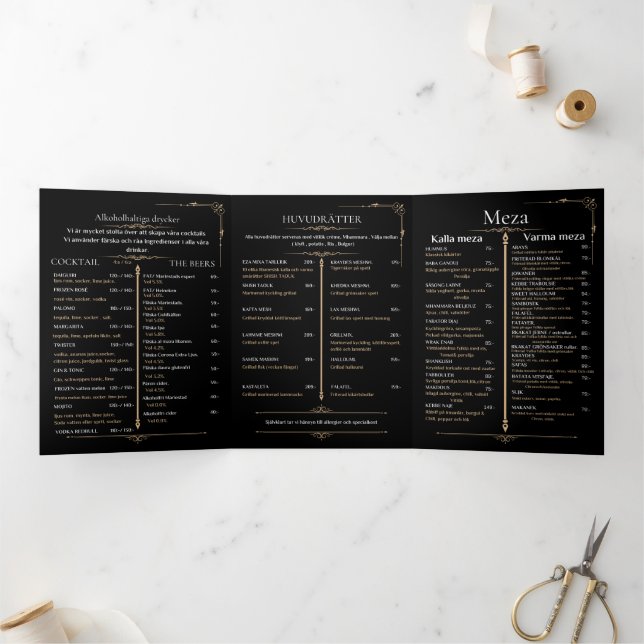 BEIRUT RESTAURANG DREIFACH GEFALTETE KARTE (Innenseite)