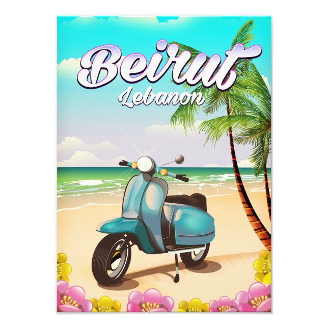 Beirut-Scooter-Reiseplakat Fotodruck (Vorne)
