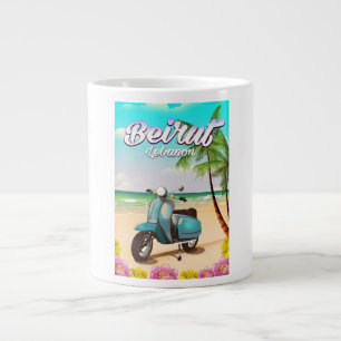 Beirut-Scooter-Reiseplakat Jumbo-Tasse
