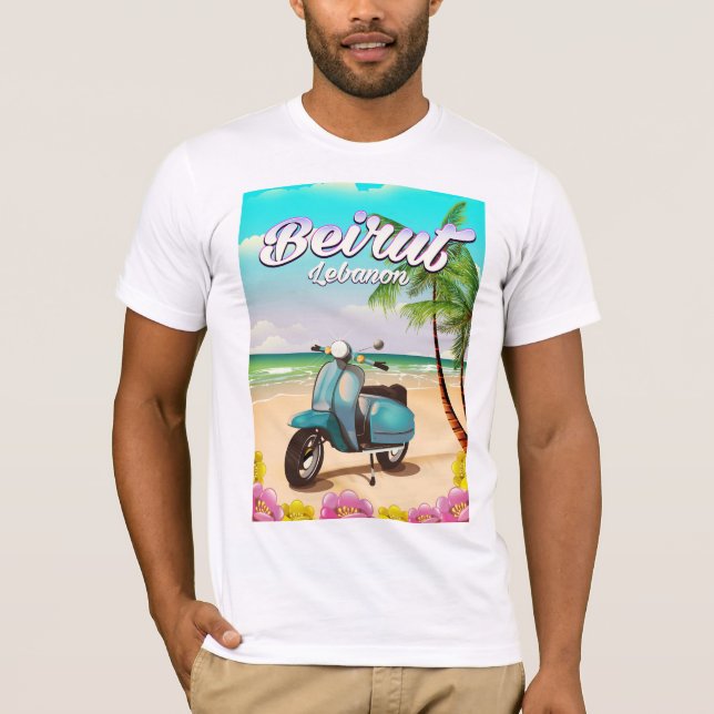 Beirut-Scooter-Reiseplakat T-Shirt (Vorderseite)