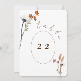 Beispiel Elegante Wildblumen Tischnummer Card
