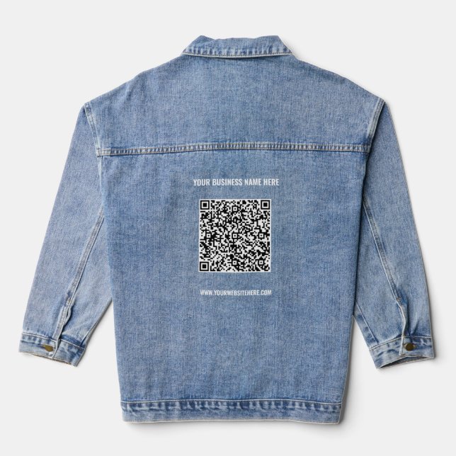 Beispiel für benutzerdefinierte QR-Code-Business-D Jeansjacke (Rückseite)