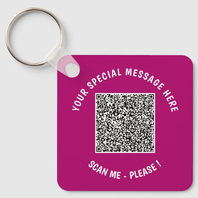 Beispiel für benutzerdefinierten Text für den QR-S Schlüsselanhänger (Vorderseite)