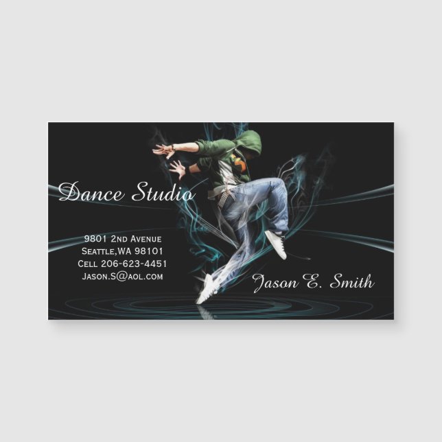 Beispiel für das Magic Business Card Dance Studio Magnetkarte (Vorderseite)