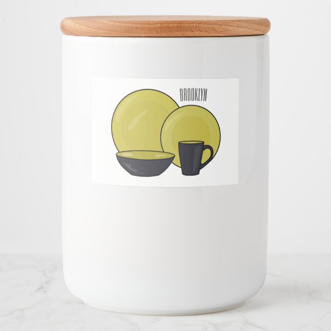 Beispiel für das Set von Tableware Cartoon Lebensmitteletikett (Vorderseite)