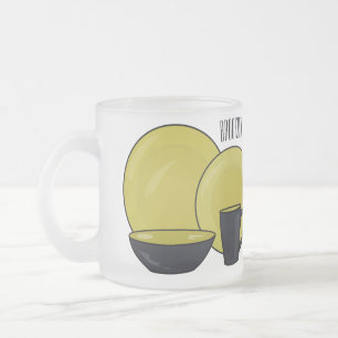 Beispiel für das Set von Tableware Cartoon Mattglastasse
