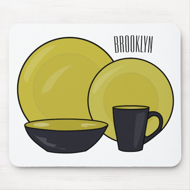 Beispiel für das Set von Tableware Cartoon Mousepad (Vorne)