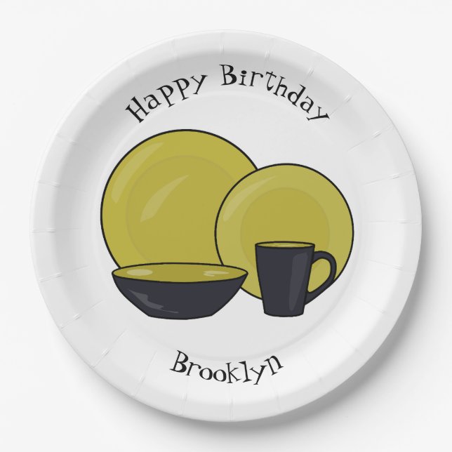 Beispiel für das Set von Tableware Cartoon Pappteller (Vorderseite)