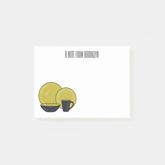 Beispiel für das Set von Tableware Cartoon Post-it Klebezettel (Vorderseite)